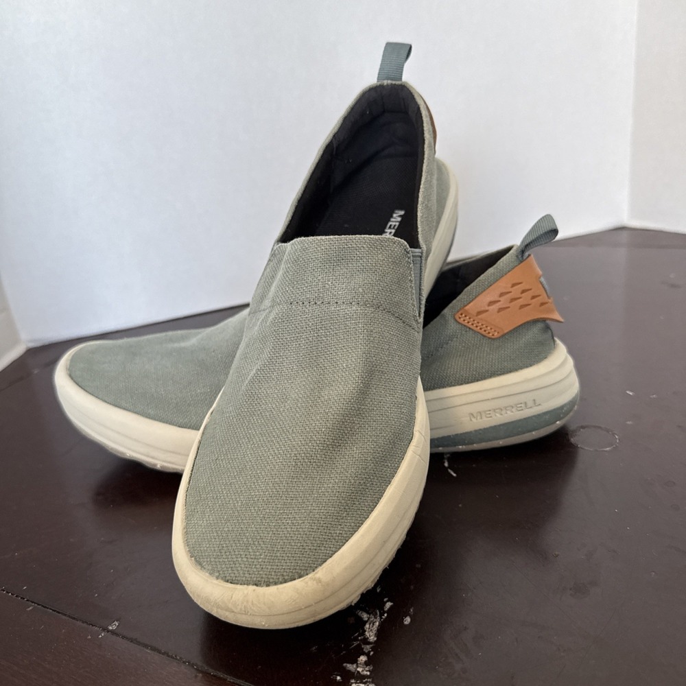 Merrell Gridway Moc Slip On Shoes Vibram Sole Mens 9 Blue Teal J001019